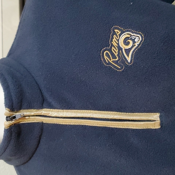 NFL for Her Blue Los Angeles Rams Quarter Zip Warm Pullover w/Gold Trim-Sz M - Picture 3 of 17